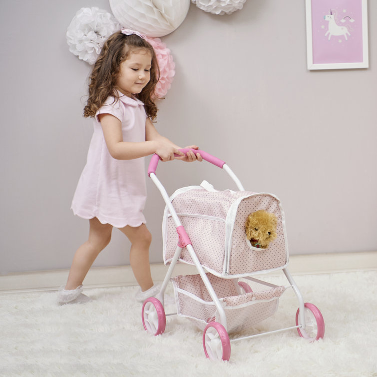 Pink and 2024 white stroller